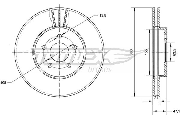 Brzdový kotúč TOMEX Brakes